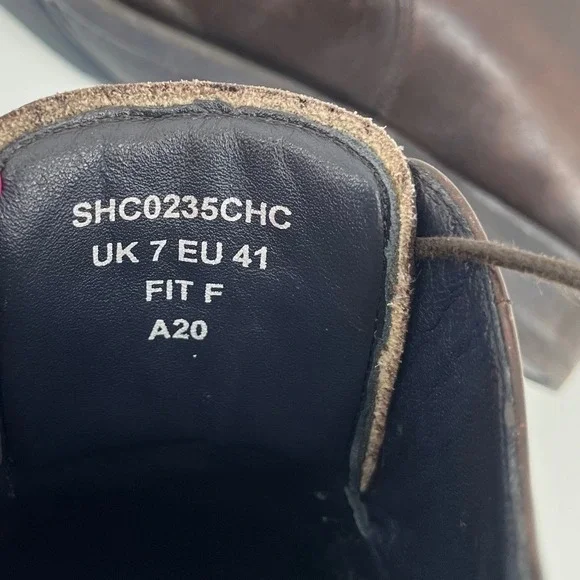 Charles Tyrwhitt Welted Cap-Toe Oxford Leather Brown Derby Shoes SHC0235CHC - Picture 6 of 7